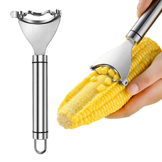 Stainless Steel Corn Kernel Stripper with Serrated Blade and Textured  Handle