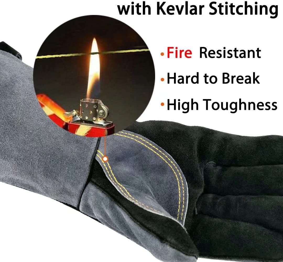 Extreme Heat Resistant Safety Gloves, BBQ Grill Welding Mittens, High Temperature Protective Gloves