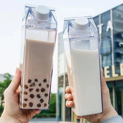 Milk Carton Water Bottle with Leak Proof Twist Lid and Wide Mouth Opening