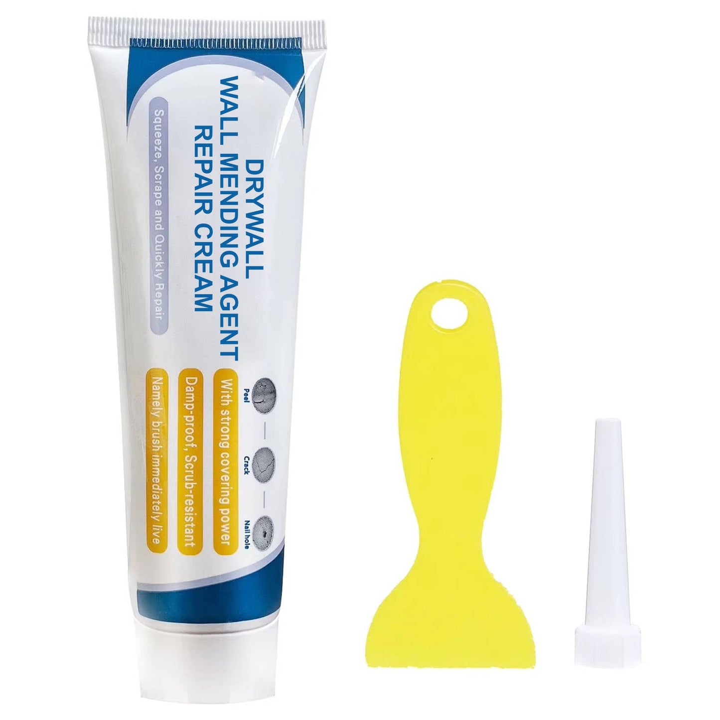 Wall Repair Cream with Scraper and Sanding Block for Drywall Holes