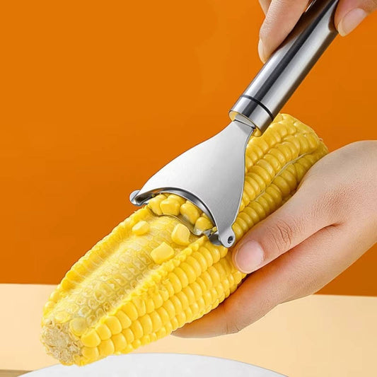 Stainless Steel Corn Kernel Stripper with Serrated Blade and Textured  Handle