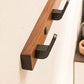 Wall Coat Rack with Solid Wood Backplate and Steel Hooks, Matte Black Finish, 4 Hooks