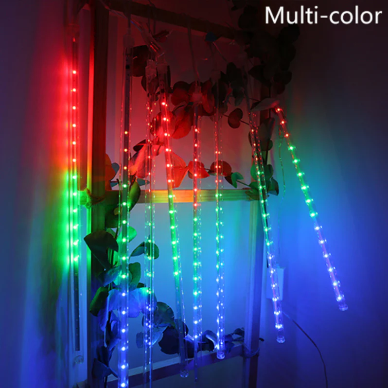 Cascading LED String Lights with Snowfall Effect and 144 Bulbs, 6.5 Feet