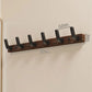 Wall Coat Rack with Solid Wood Backplate and Steel Hooks, Matte Black Finish, 4 Hooks