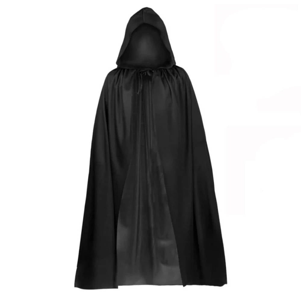 Grim Reaper Costume with Glowing Red Eyes and Skeleton Gloves, Three Piece Scythe