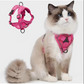 Vest Style Cat Harness with Reflective Strips and 1.5m Leash