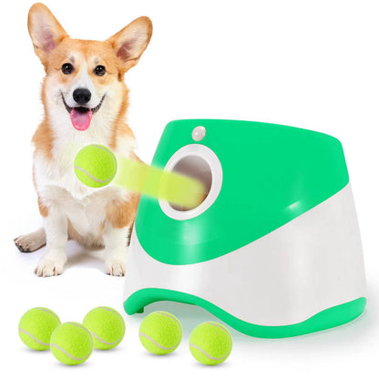 Automatic Dog Ball Launcher Rechargeable, Interactive Pet Thrower with 3 Distance Settings LED Indicator for Small Medium Dogs