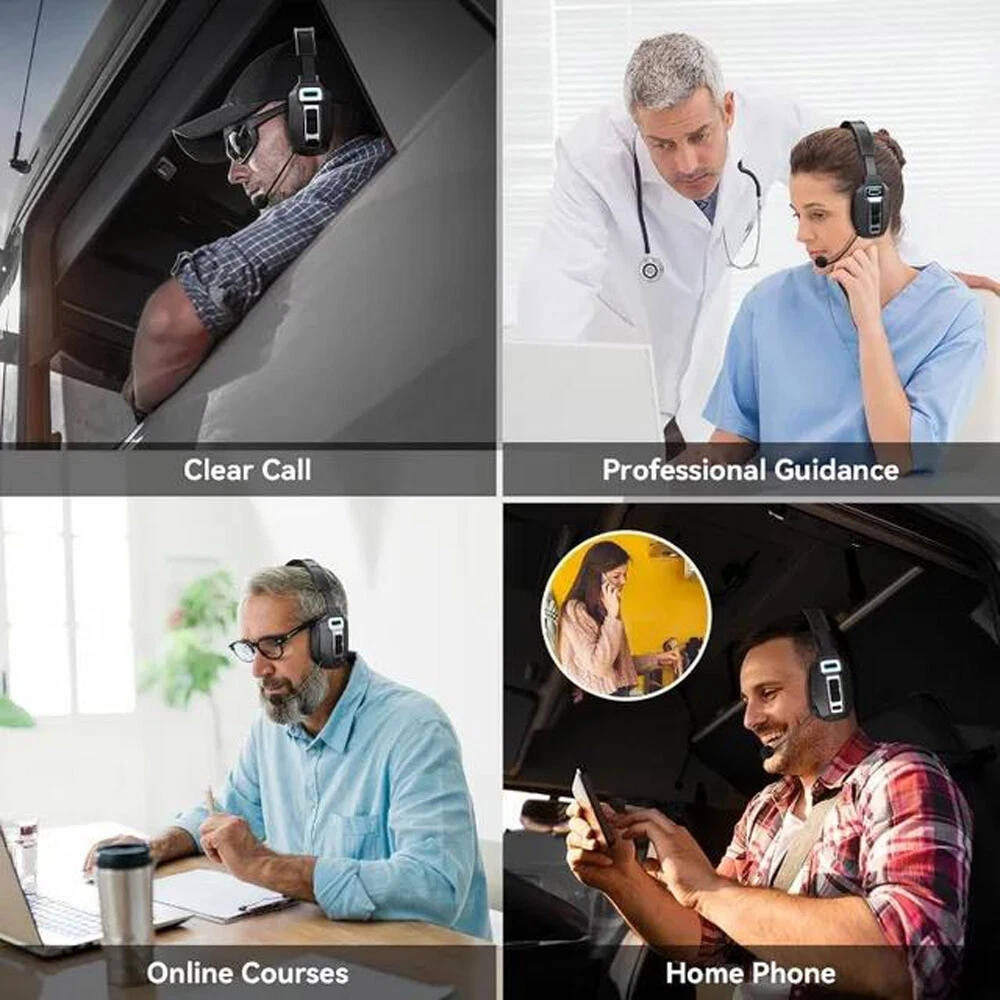 Trucker Headset, Noise Cancelling Bluetooth Wireless Headset with Microphone for Truck Drivers