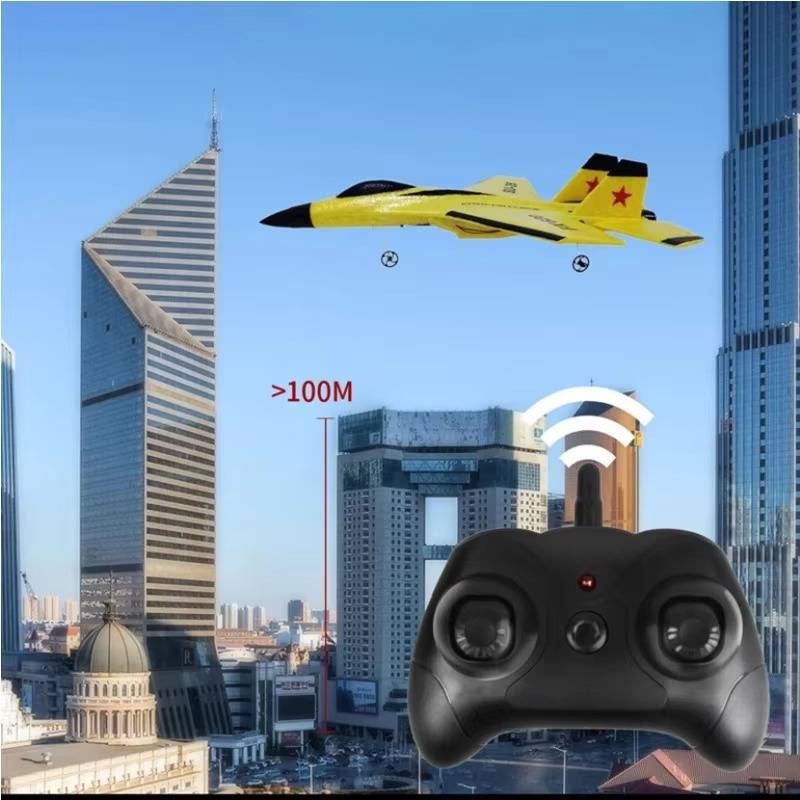 Hand Launch RC Airplane with Dual Channel Remote and 3 Axis Gyroscope, LED Night Flight