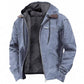 Men's Fleece Jacket with Adjustable Hood and Full-Length Zipper