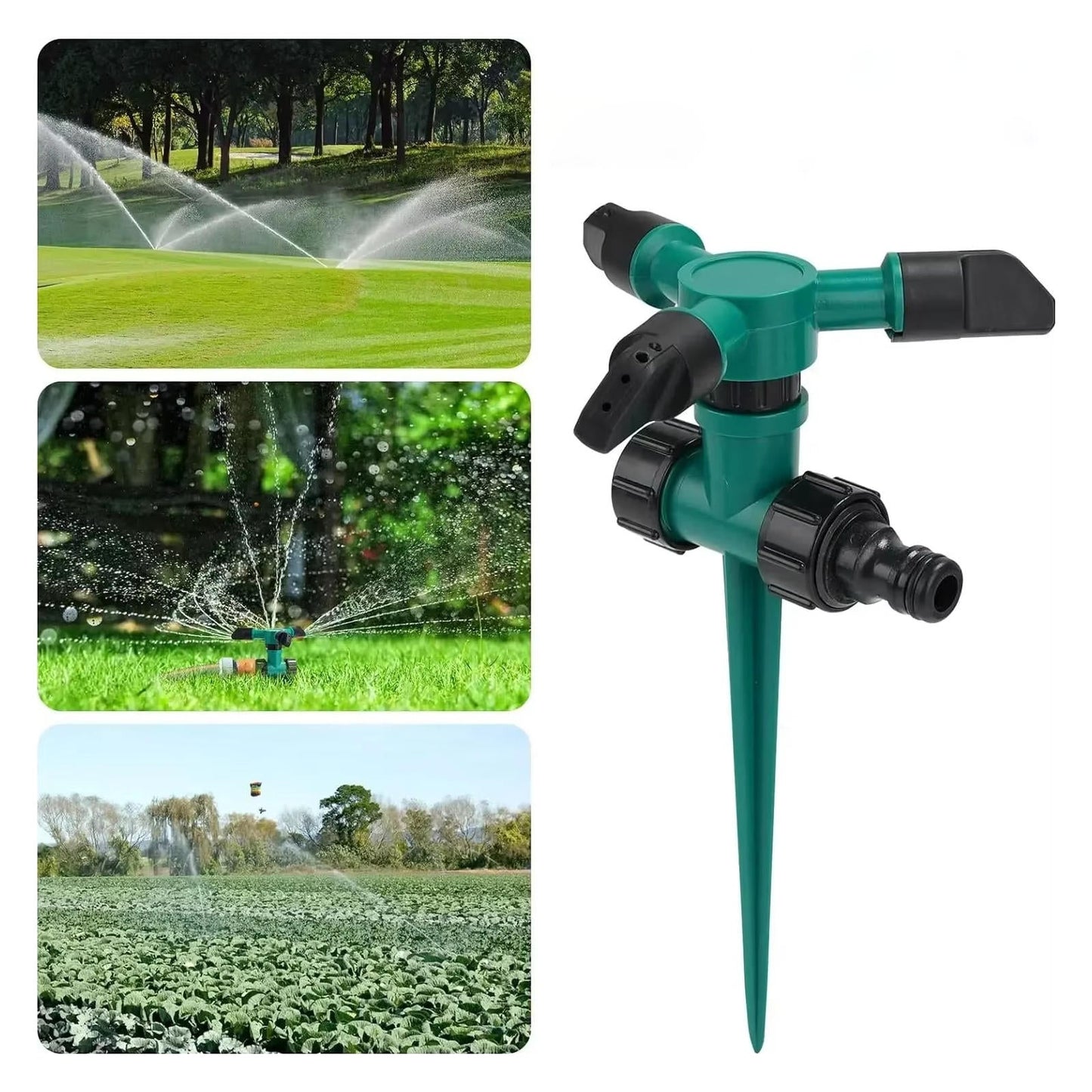 Rotating Garden Sprinkler Set with 360 Degree Coverage and Adjustable Spray Angles, 5 Pack
