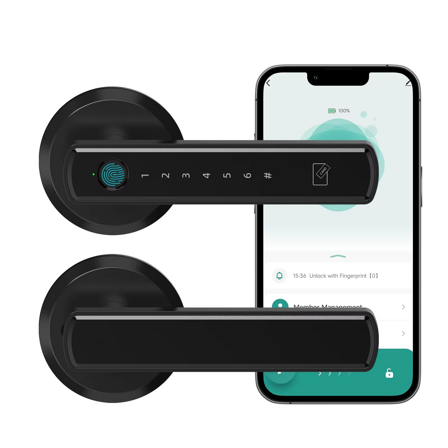 Biometric Door Lock with Fingerprint Scanner and Keypad, Key Fob Entry