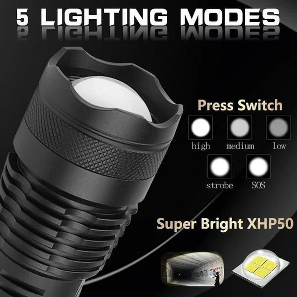 90000 Lumens Ultra Bright Rechargeable Flashlight