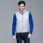 Down Fill Vest with Water Resistant Shell and Stand Up Collar, Packable