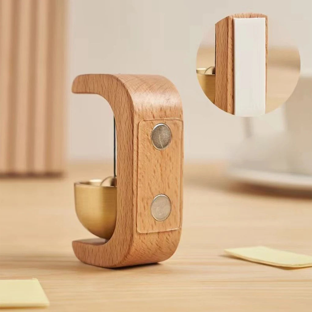 Wireless Doorbell with Wooden Chime and Magnetic Mount, Brass Tubes