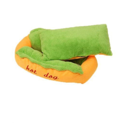 Dog Bed with Removable Cushion and Non-Slip Base, Bun Shaped Walls