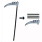 Grim Reaper Costume with Glowing Red Eyes and Skeleton Gloves, Three Piece Scythe