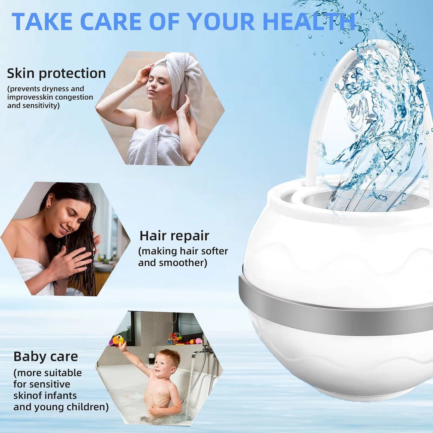Faucet Mount Tub Filter with Eight-Layer Filtration and Mineral Enrichment