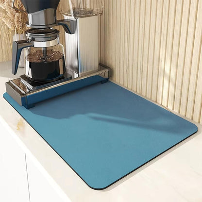 Diatom Mud Dish Drying Mat with Rubber Non-Slip Base and Antimold  Protection