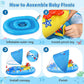 Baby Pool Float with Canopy UPF50 Plus, Anti Tip Safety Seat Inflatable Float for 6 to 36 Months with Adjustable Sun Shade