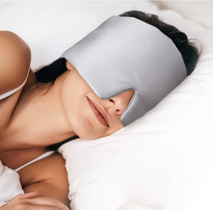 Weighted Sleep Mask, Strapless 360 Wraparound Light Blocking Eye Mask for Deep Pressure Relaxation, Travel and Stress Relief