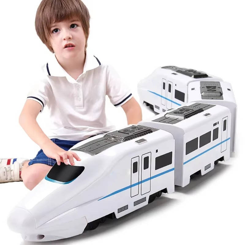 Interactive Train Toy with Four Detachable Cars and Flashing Lights for Toddlers