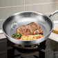 Titanium Steel Skillet with Fish Scale Texture and Curved Rim, Multi-Stove Compatible