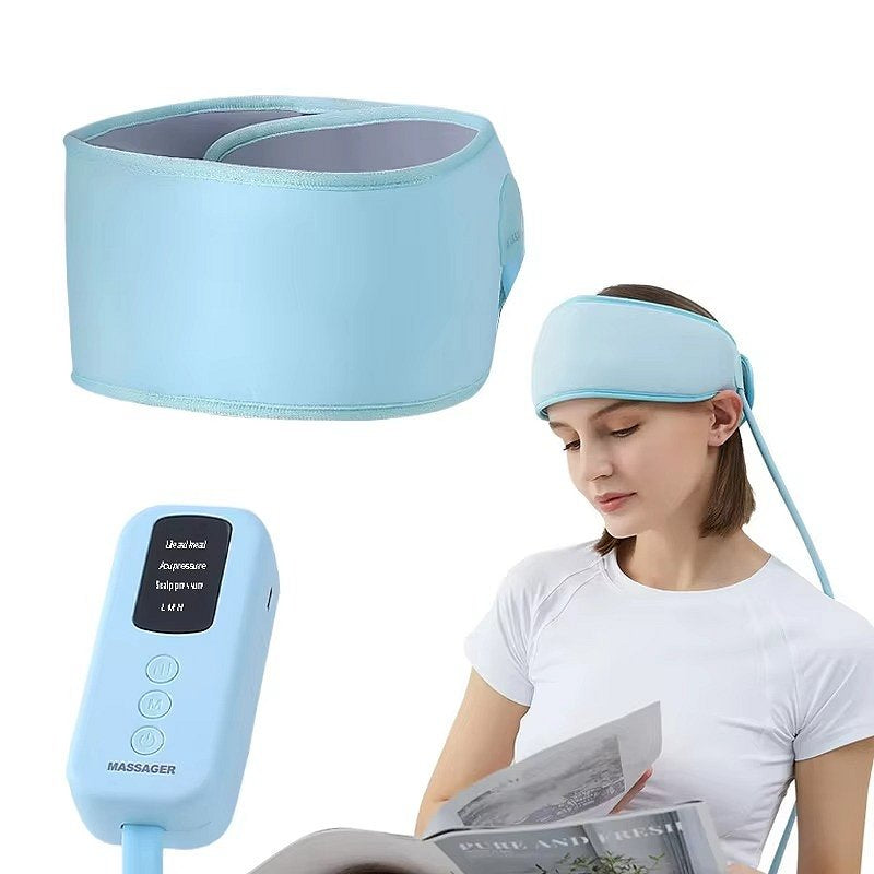 Wireless Massage Cap with Six Airbag Zones and Adjustable Heat, Multi-Area Use
