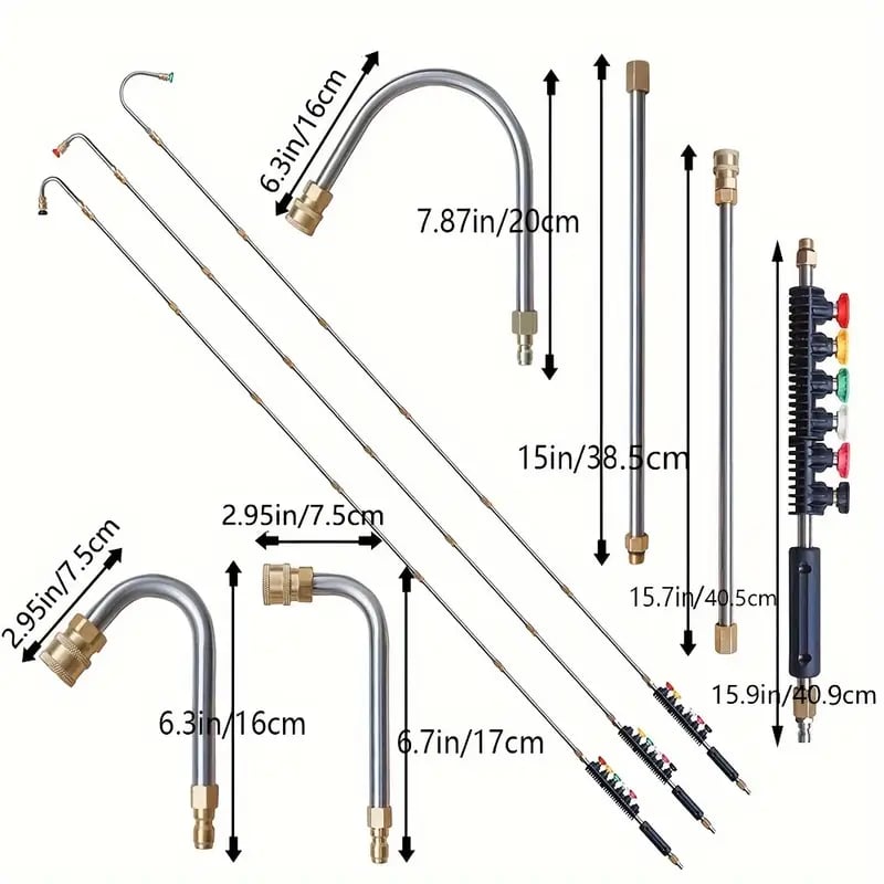 Mygametables 4000 PSI Telescoping High Pressure Washer Wand Set for Gutter, Roof, and Wall Cleaning