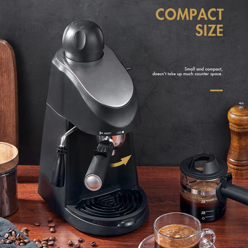 Espresso Machine with Steam Wand and Milk Frother, 4 Cup Capacity