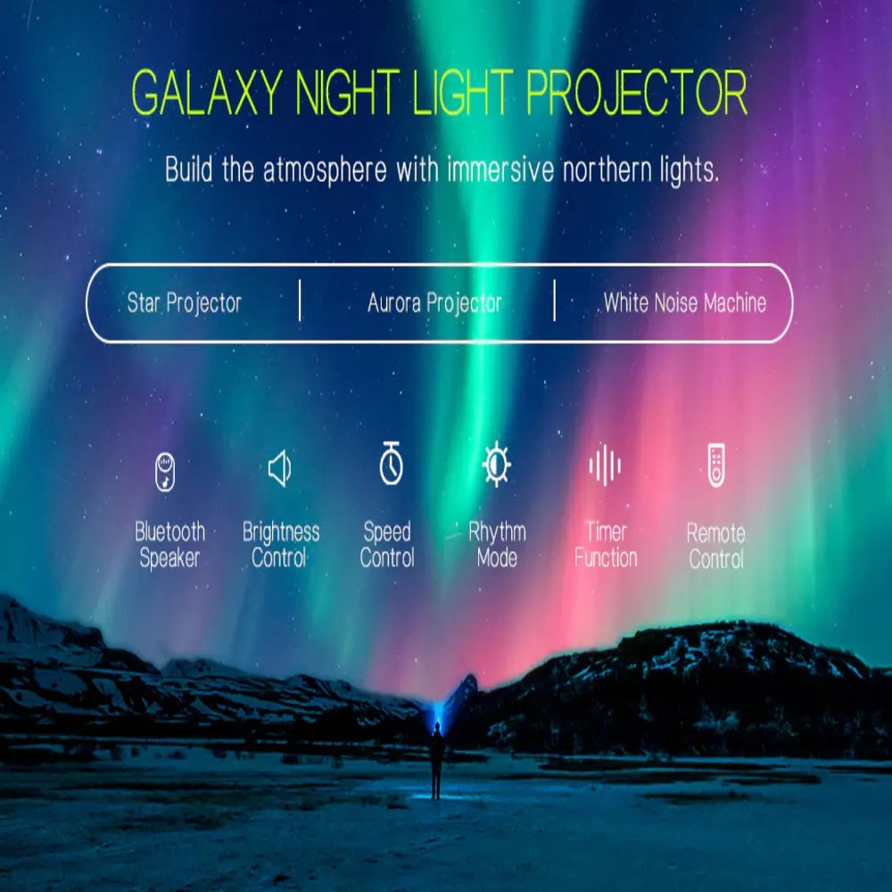 Aurora Northern Lights Projector with Dual Lens LED Star and Aurora Effects