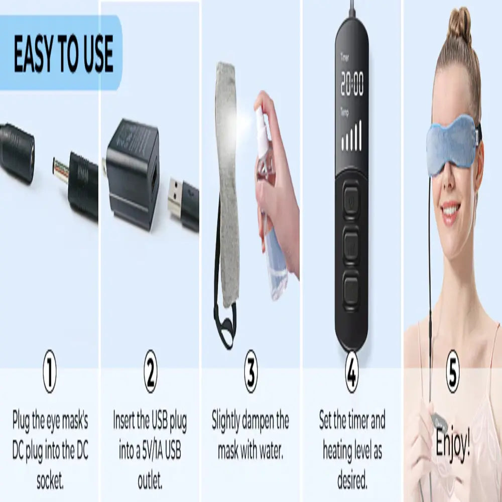 Eye Heating Pad Mask for Dry Eyes, Graphene Far Infrared USB Heated Eye Mask