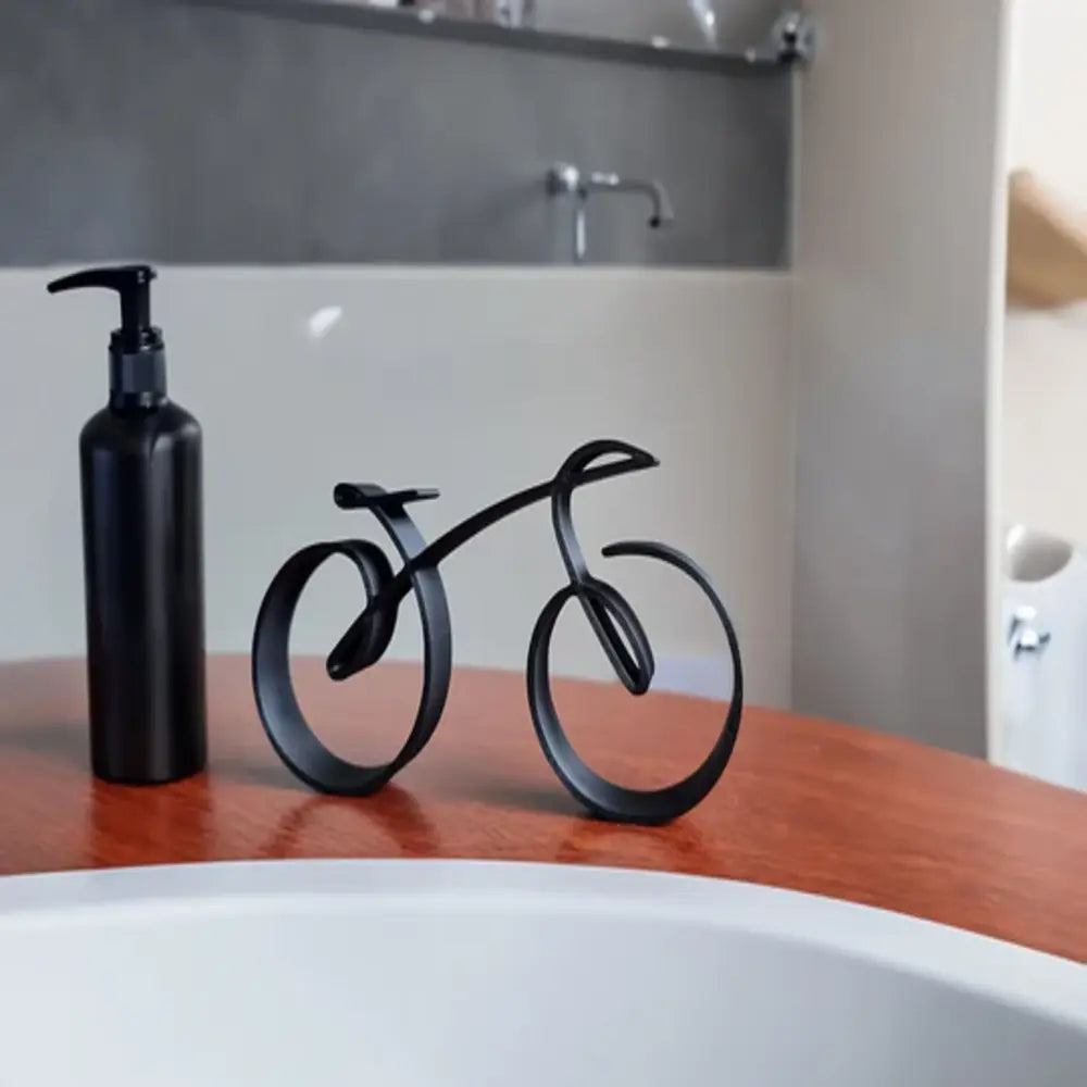 Minimalistic Bicycle Sculpture Wire Framed Black