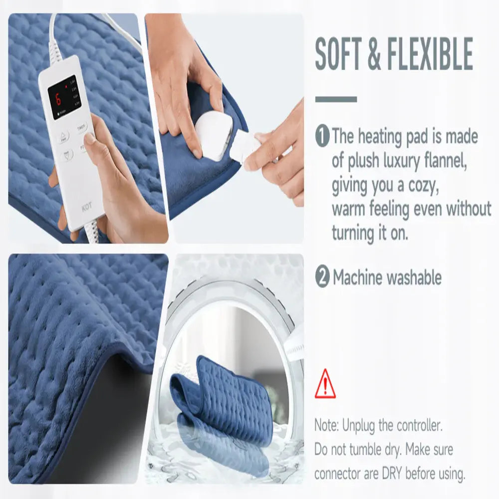 Electric Heating Pad for Back Pain Relief with Massaging Heat