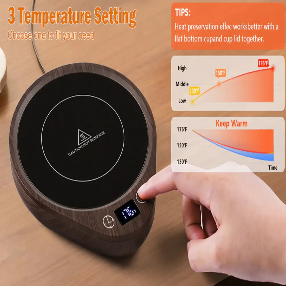 Coffee Mug Warmer Set with Adjustable Temperature and Auto Shut-Off