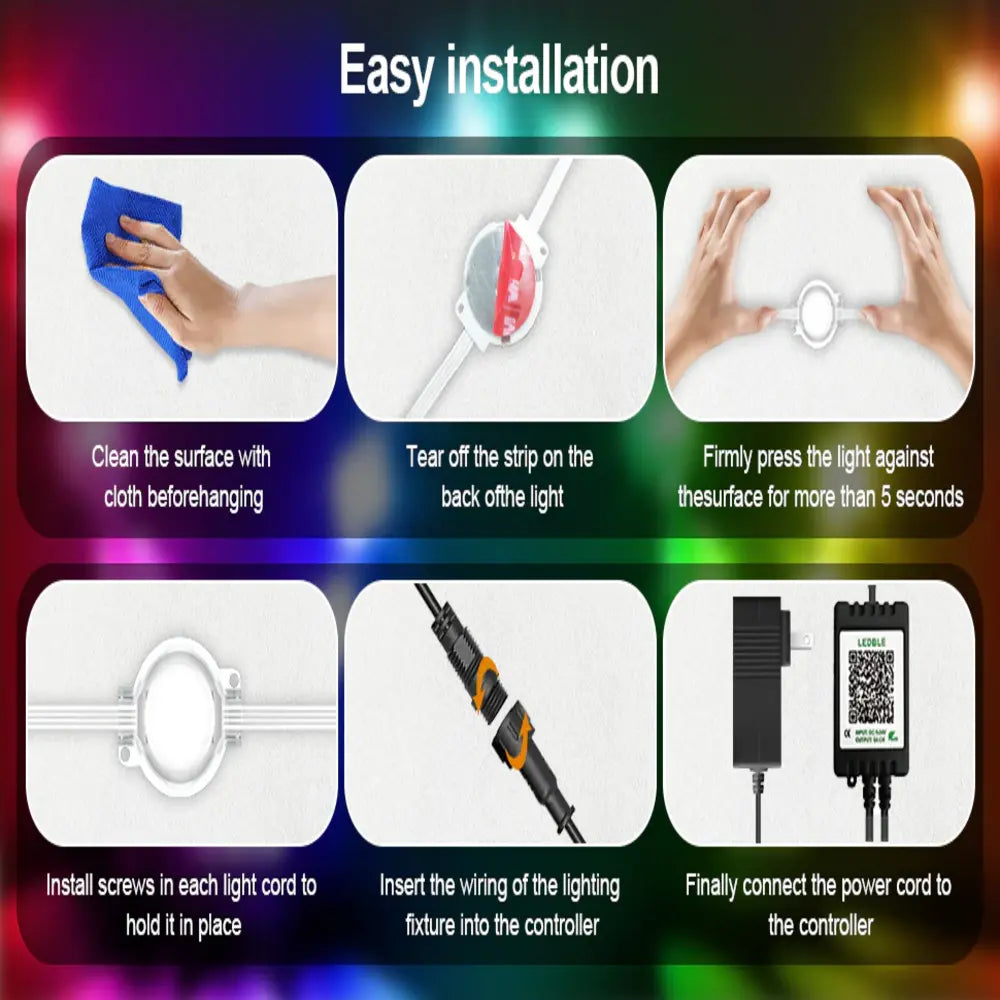 Permanent Outdoor Lights RGB LED System with Bluetooth App Control