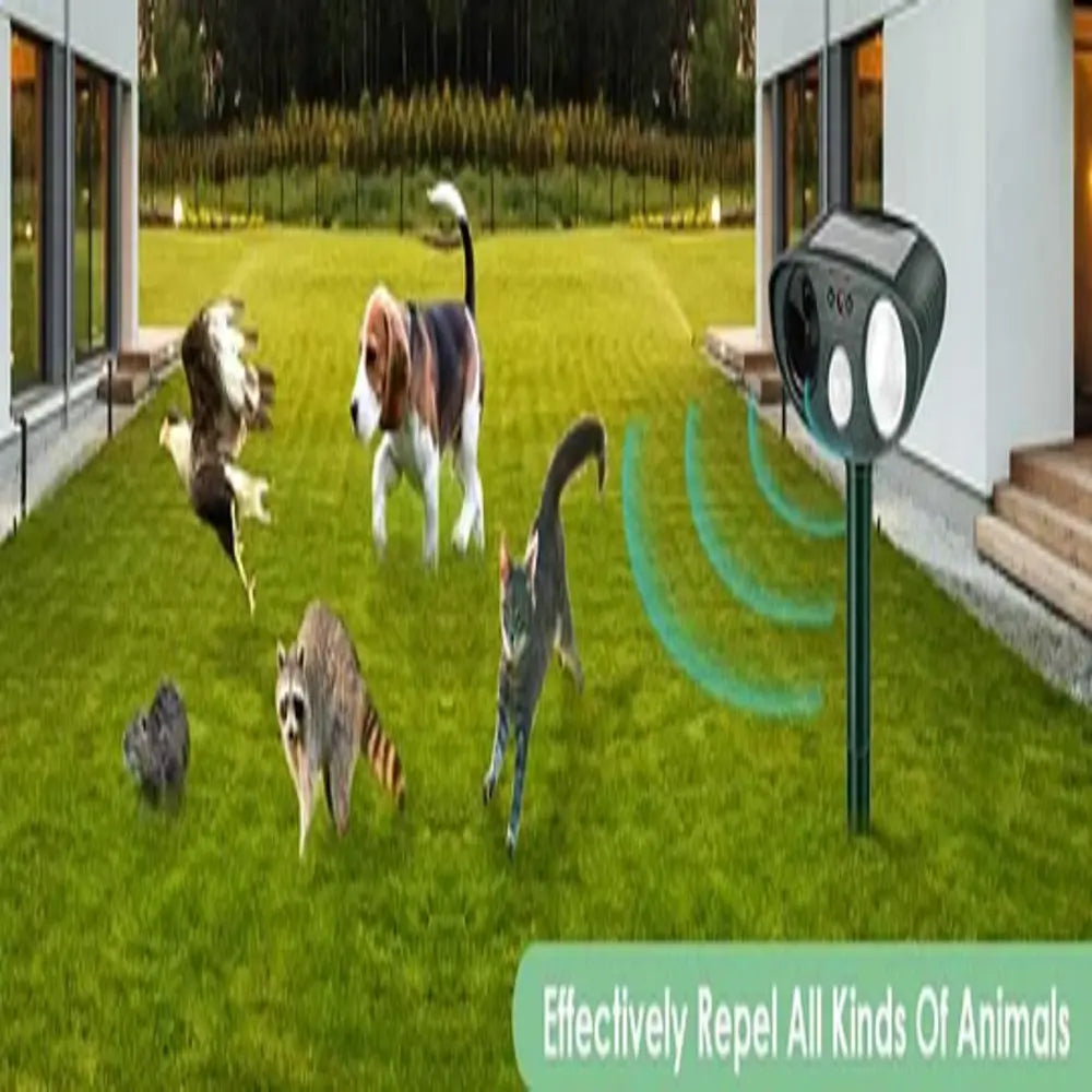 Ultrasonic Deer Repeller, Solar Powered Motion-Activated Animal Deterrent