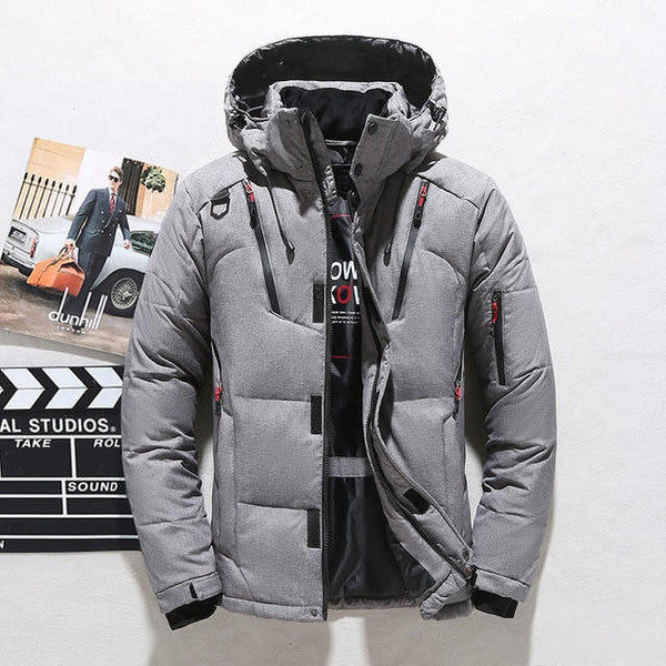 Insulated Jacket with Removable Hood and Tailored Fit, Full-Zip Closure