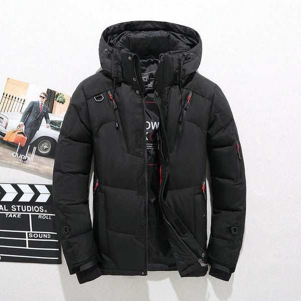 Insulated Jacket with Removable Hood and Tailored Fit, Full-Zip Closure