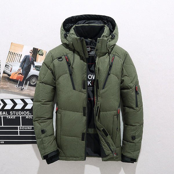 Insulated Jacket with Removable Hood and Tailored Fit, Full-Zip Closure