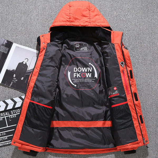 Insulated Jacket with Removable Hood and Tailored Fit, Full-Zip Closure