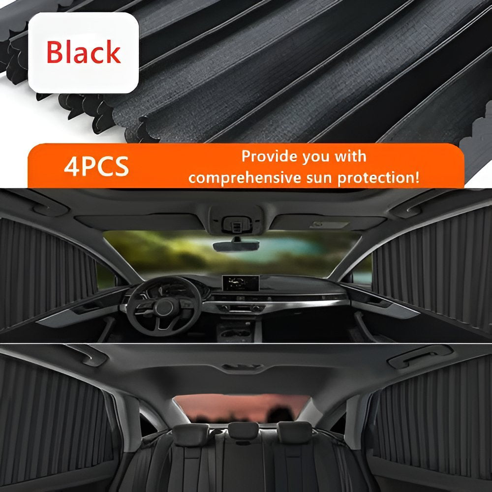 Magnetic Car Window Shade with UV Protection and Sliding Track System
