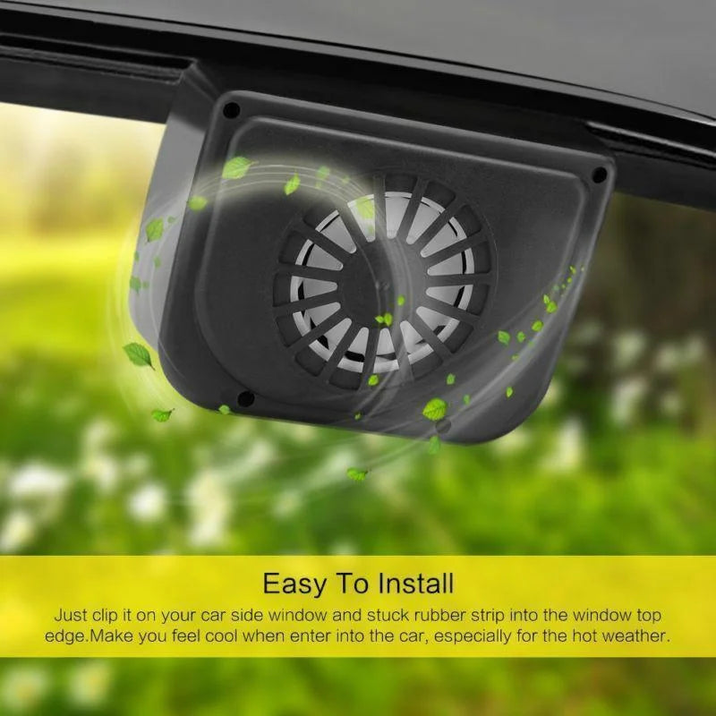 Solar Powered Car Window Vent Fan with Dual Airflow and Auto Daylight Operation