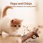 Interactive Cat Toy with Motion-Activated Chirps and USB Rechargeable, Catnip Pocket