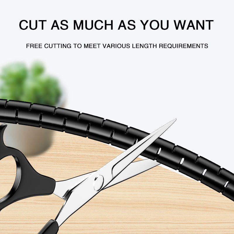 Expandable Coil Cable Sleeve with Spring Loaded Tool and Heat Resistant Material, 2 Meters