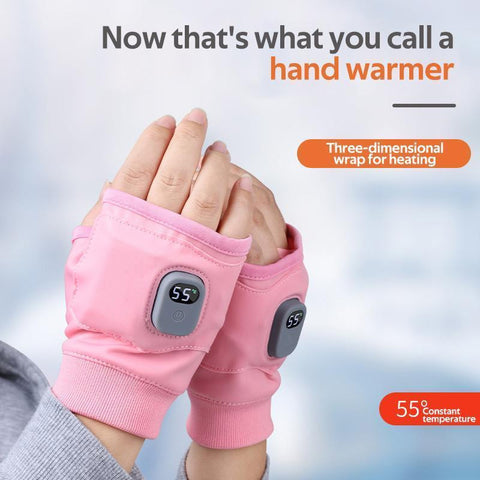 Heated Gloves with Three Temperature Modes and Type-C Charging, Fingerless Design