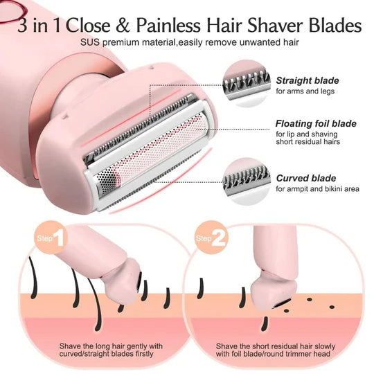 Sjbackyard Electric Shaver for Women 3D Floating Foil Wet Dry