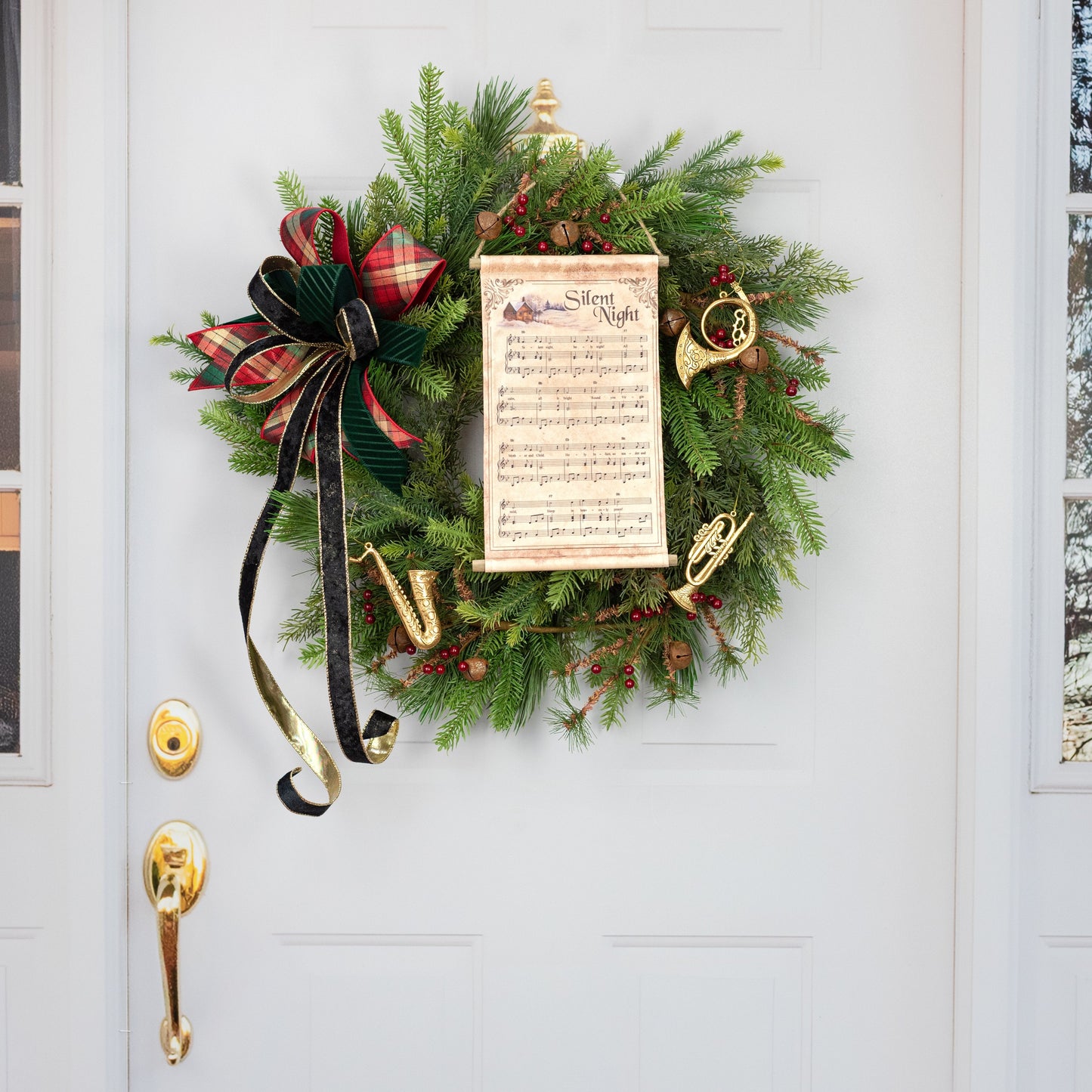 5" Flat Musical Instrument Ornaments: Gold (3 Assorted) detail photo 4