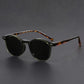 Round Tortoiseshell Sunglasses with Black Brown Pattern and Polycarbonate Frame