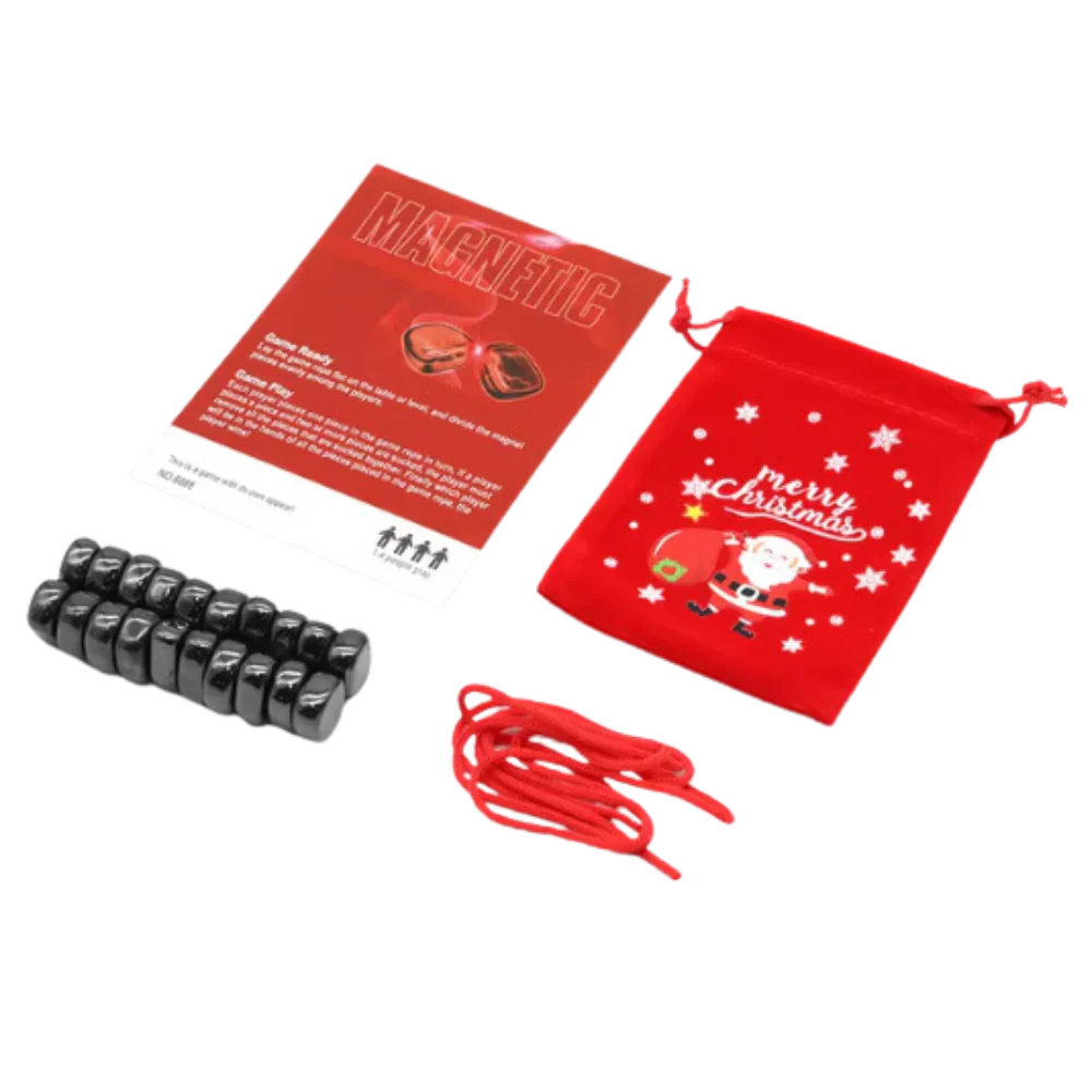 Magnetic Strategy Game with Adjustable Rope Boundary and 20 Pieces
